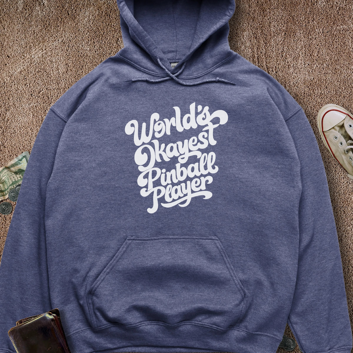 Printify Hoodie Heather Navy / S Worlds Okayest Pinball Hoodie